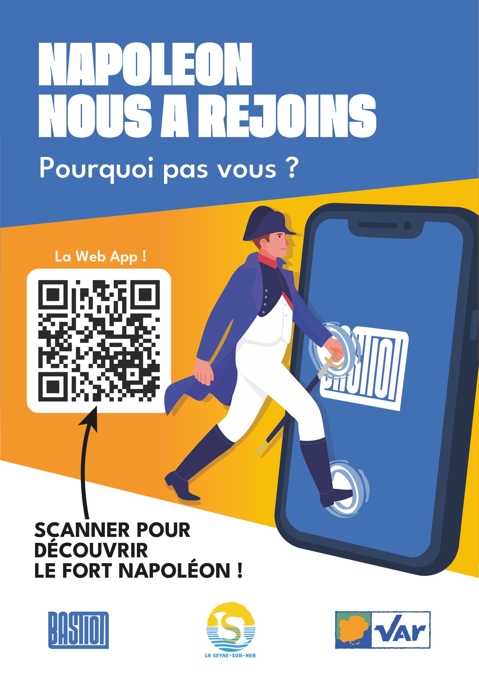 Flyer imprimé du musée Bastion avec QR code